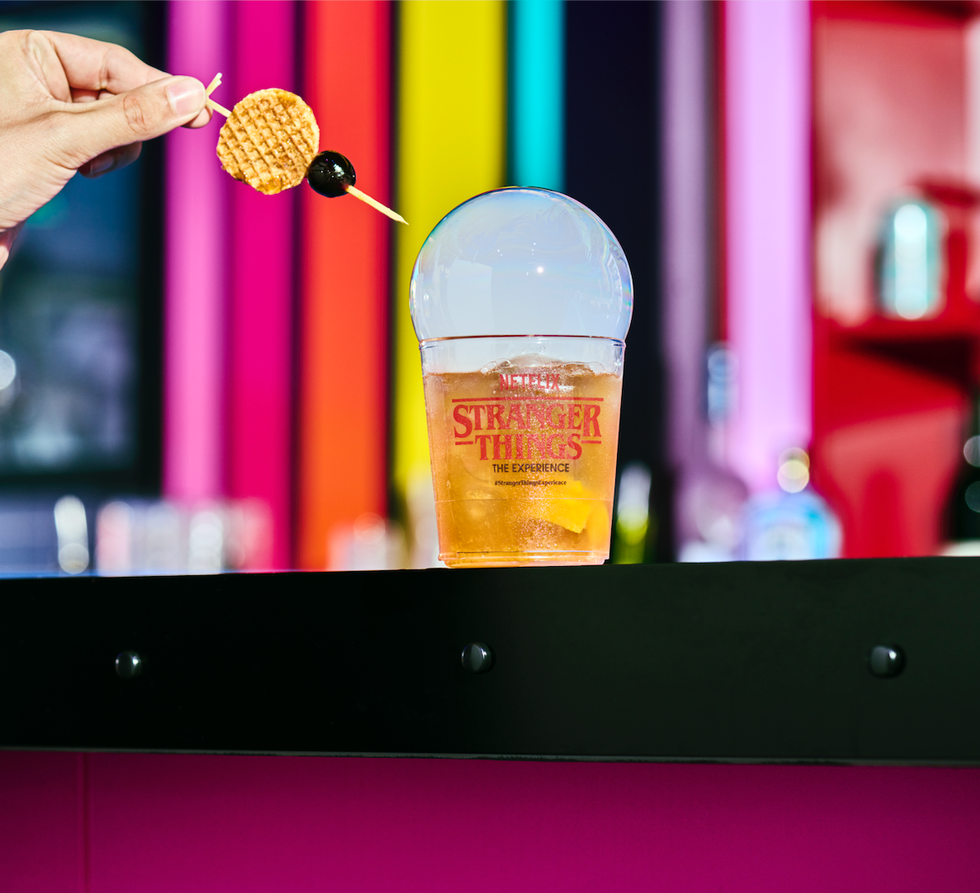 cocktail with flavor blaster bubble