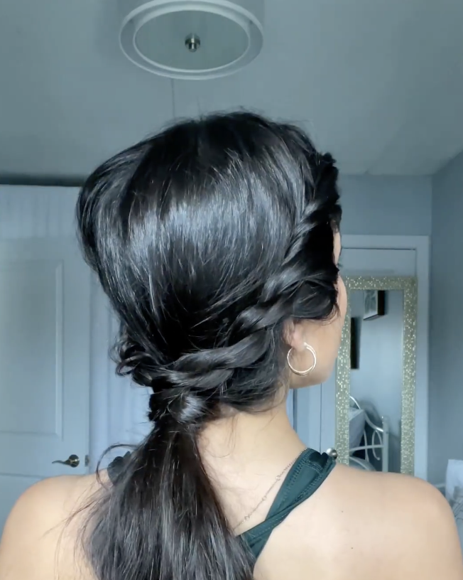 braid framed ponytail