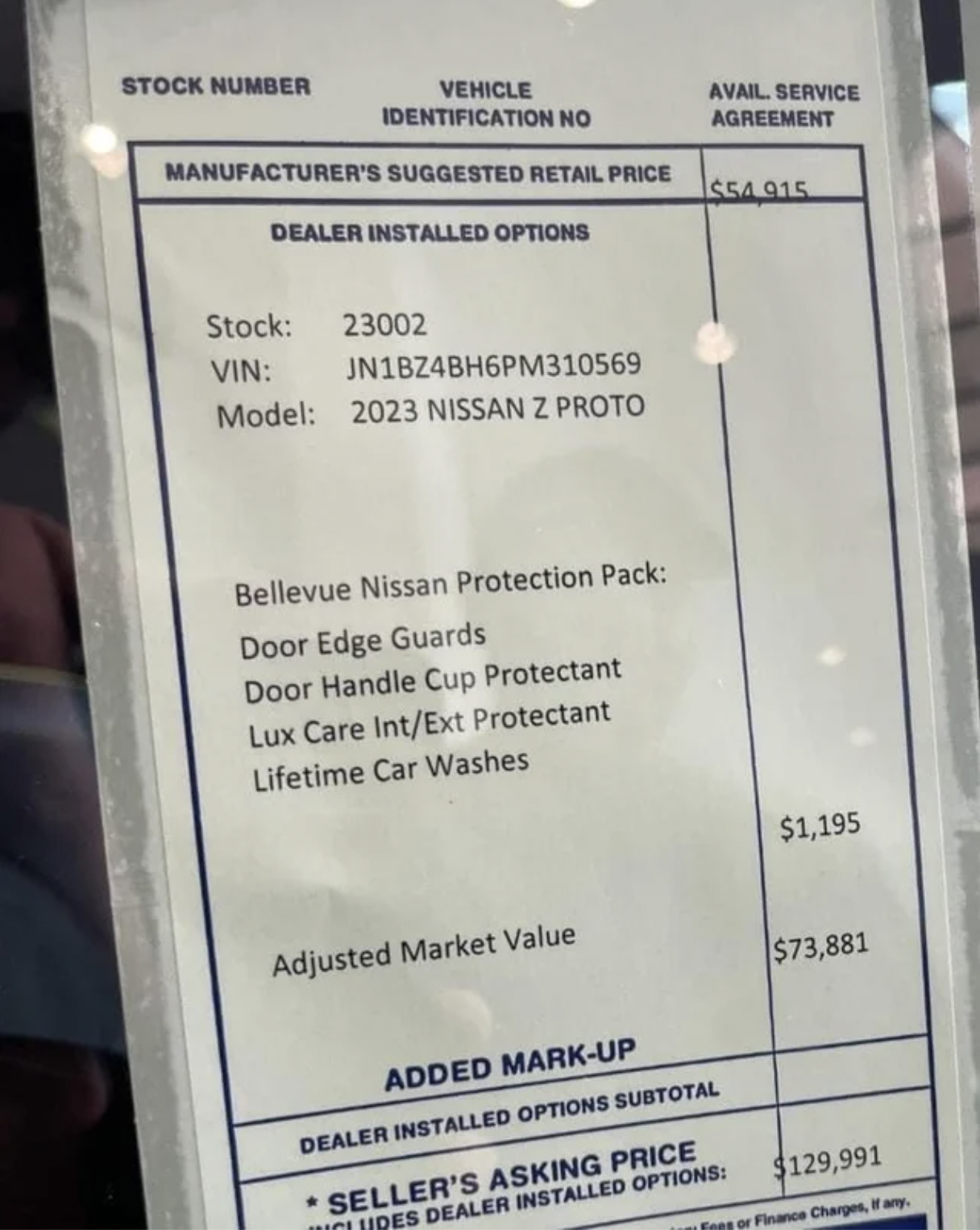 nissan z sticker price