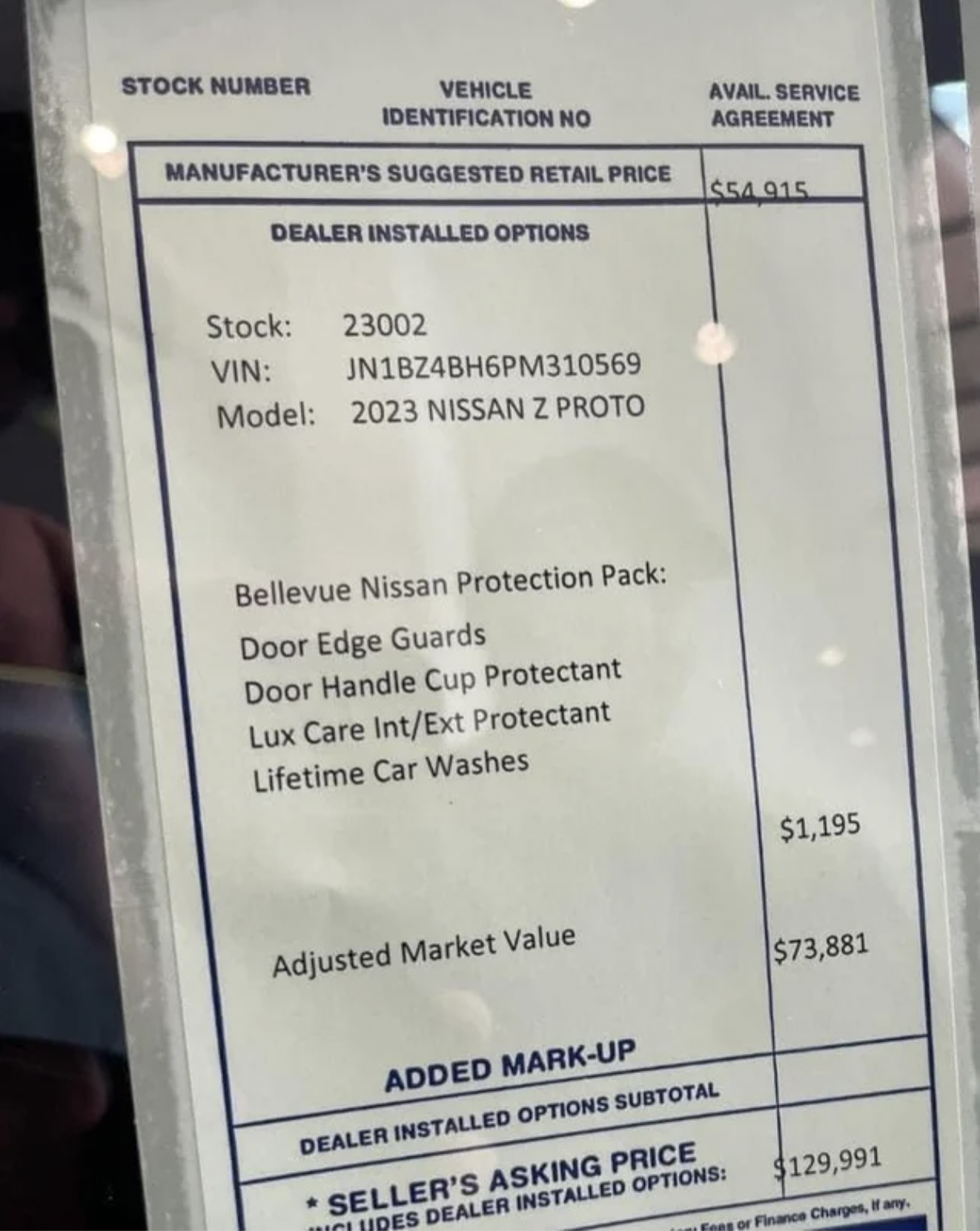 Nissan Z Slapped With $73,000 Markup at Dealer