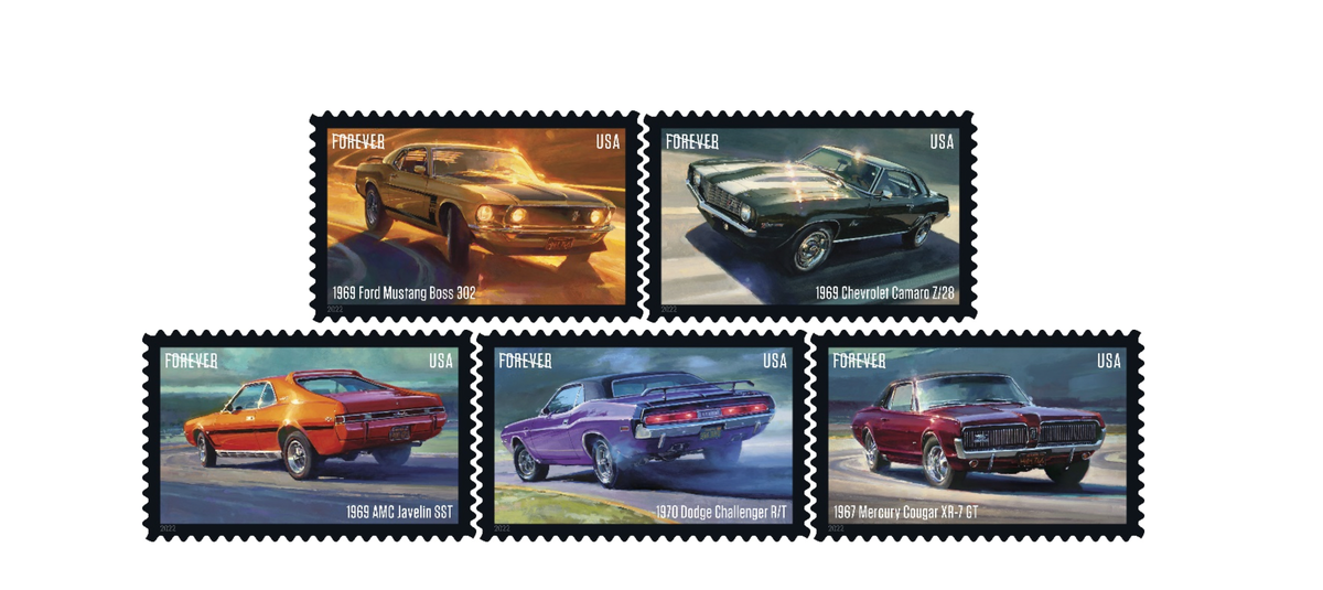 The USPS Is Putting Some of Your Favorite Muscle Cars on Stamps