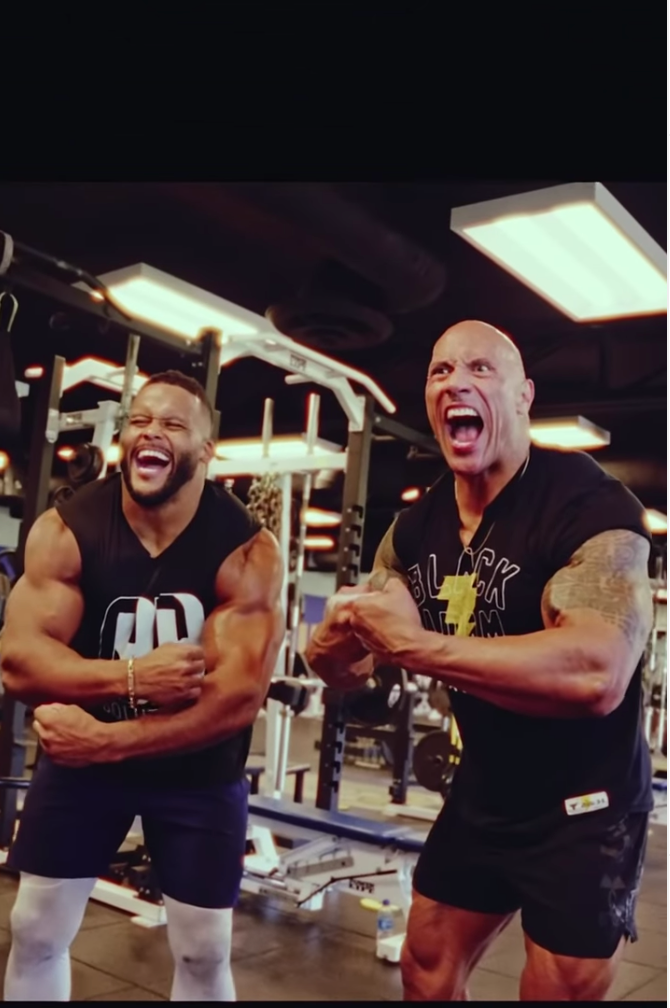 The Rock tries on Aaron Donald's Super Bowl ring during insane