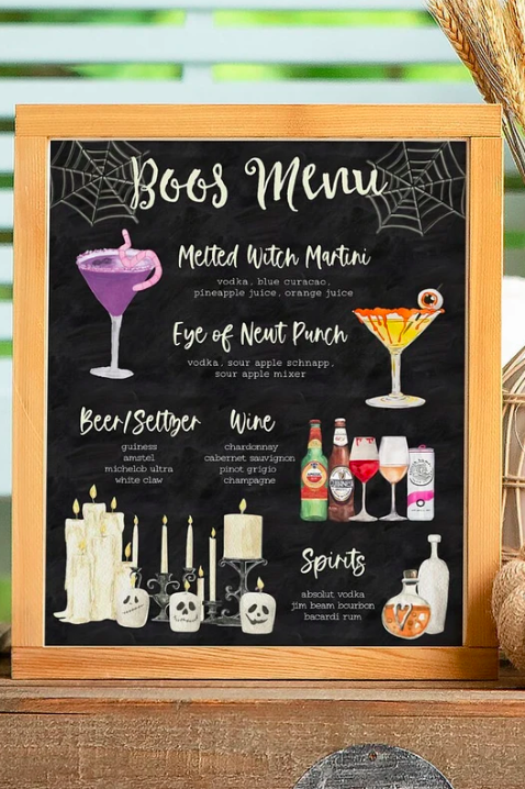 halloween bar menu