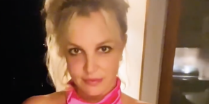 britney spears abs arms evening gown cut outs instagram video