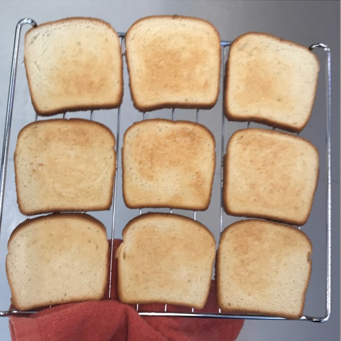 toasted bread on wire rack toasted bread on wire rack