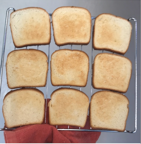 toasted bread on wire rack
