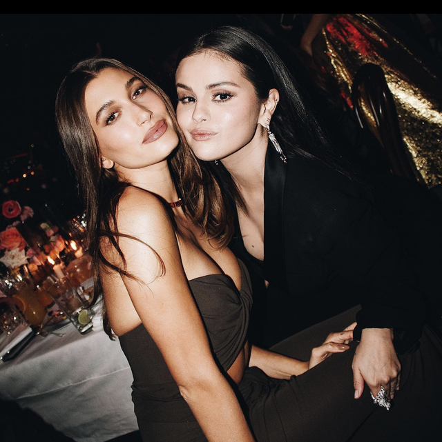 hailey bieber selena gomez picture together academy museum gala