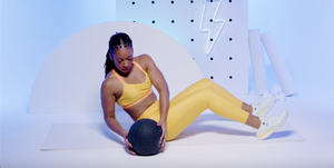 weighted abs exercises  russian twist with slam ball