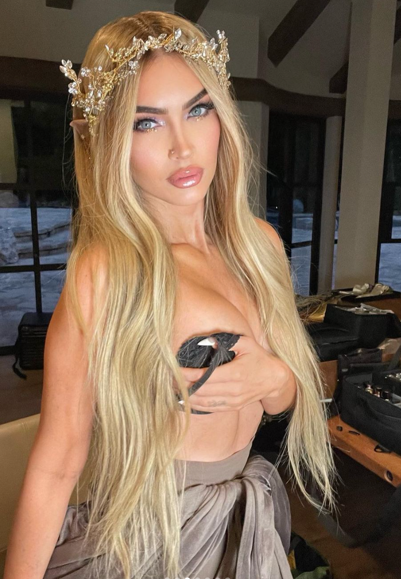 Megan Fox Shares Topless Behind-the-Scenes Photos from Elf Halloween ...