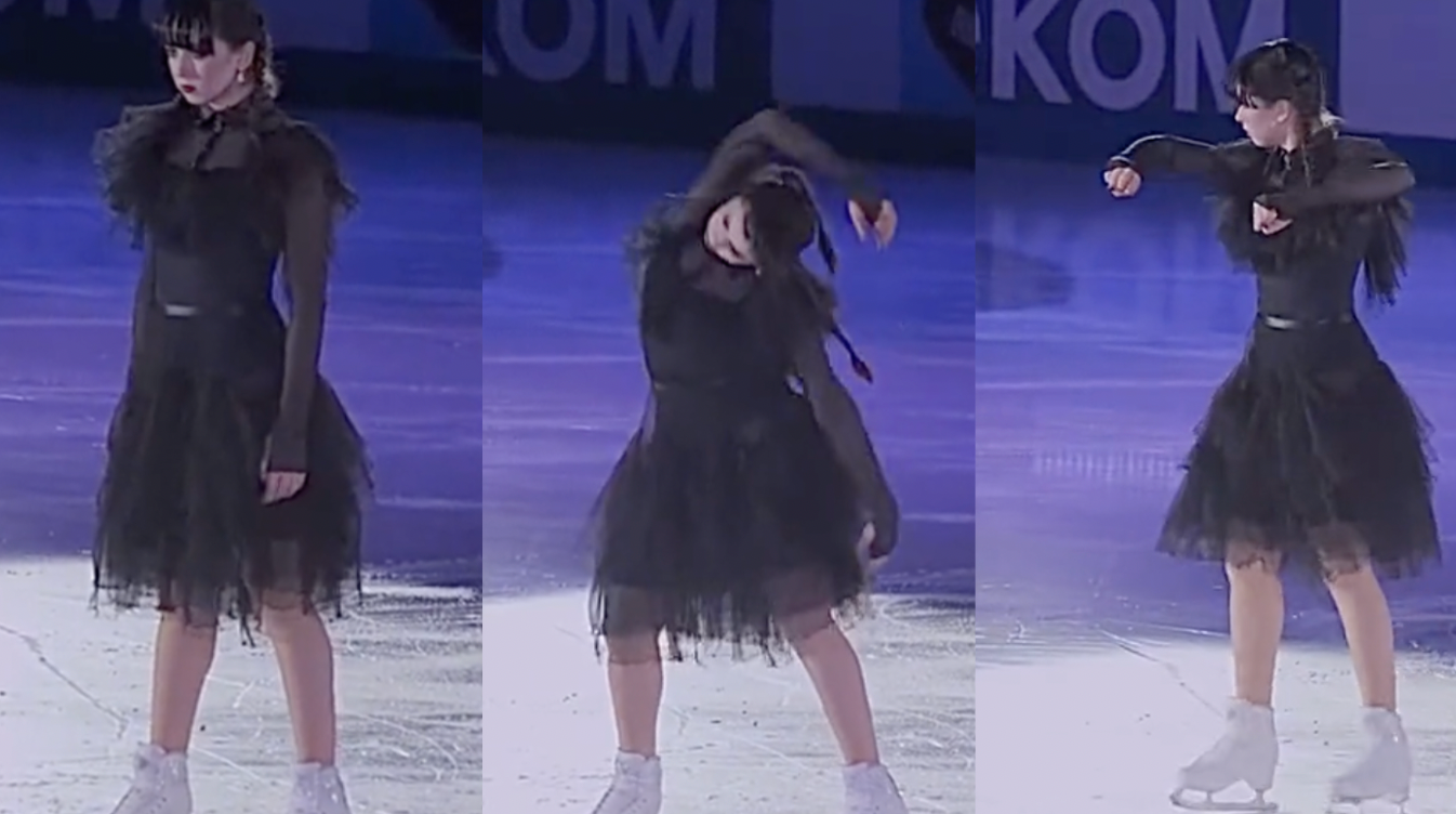 A Figure Skater Recreated the Viral 'Wednesday' Dance on Ice and Truly Nailed It