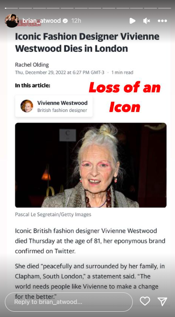 Vivienne Westwood, Priestess of Punk, Has Died