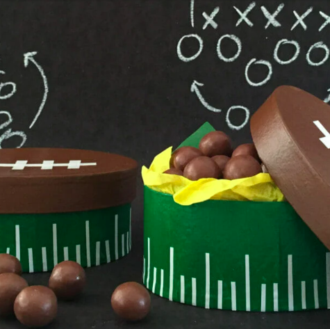 super bowl decorating ideas football treat box