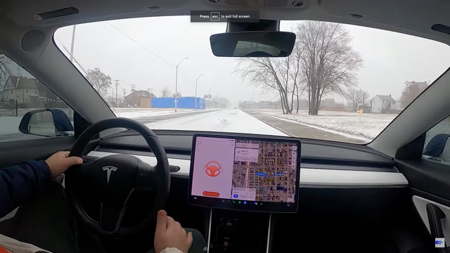 tesla full self driving snow 2022 2023