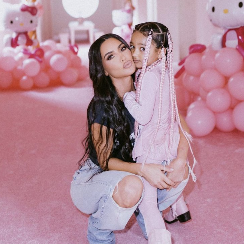 Kim Kardashian Installed Pink Carpeting for Chicago's Birthday and Twitter Is Spiraling