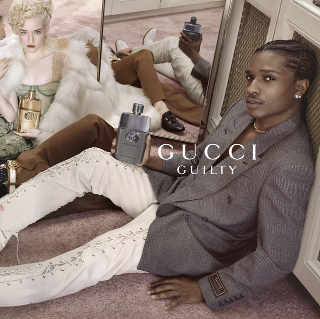 gucci guilty campaign image featuring elliot page, julia garner, a$ap rocky