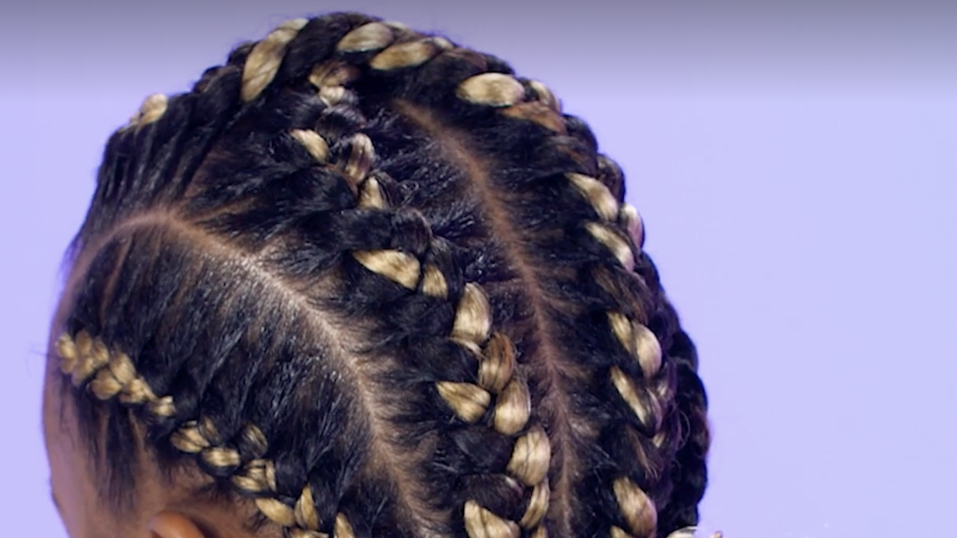 HOW TO Feed in Braid on Natural Hair! EASY Two French Braids Tutorial!! 