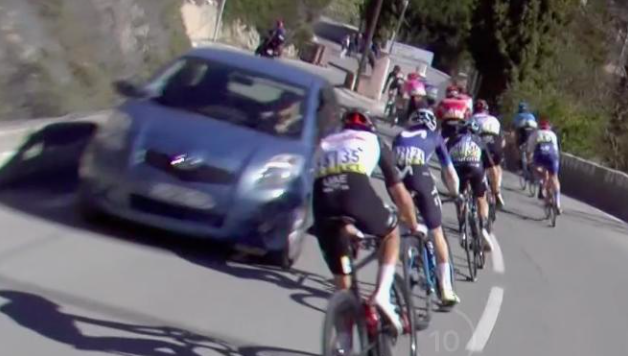 car on course in paris nice stage 8