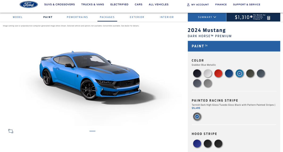 2024 Ford Mustang Configurator Goes Live