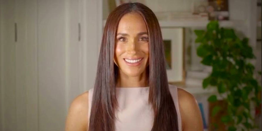 Meghan Markle has super-straight hair during surprise video appearance