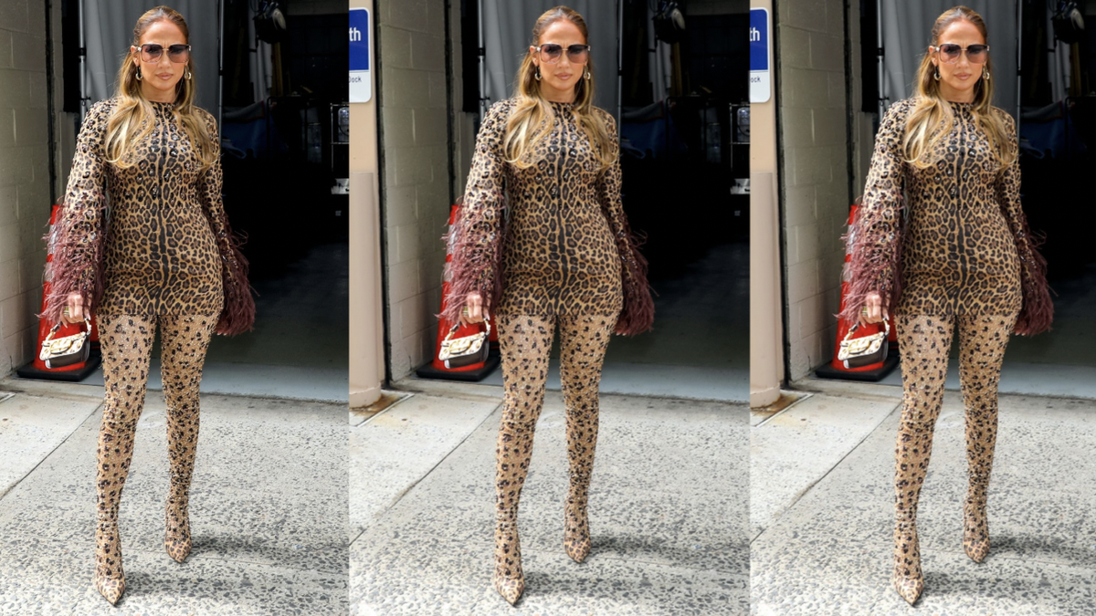 J.Lo Steps Out in NYC Wearing Head-to-Toe Leopard Print