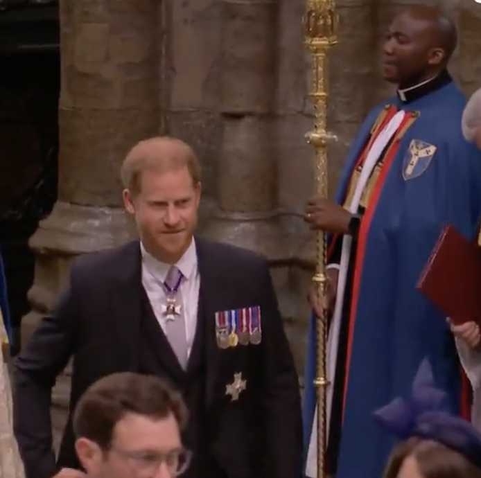 Prince Harry Is Seated 3 Rows Behind Prince William and Kate Middleton at King Charles's Coronation