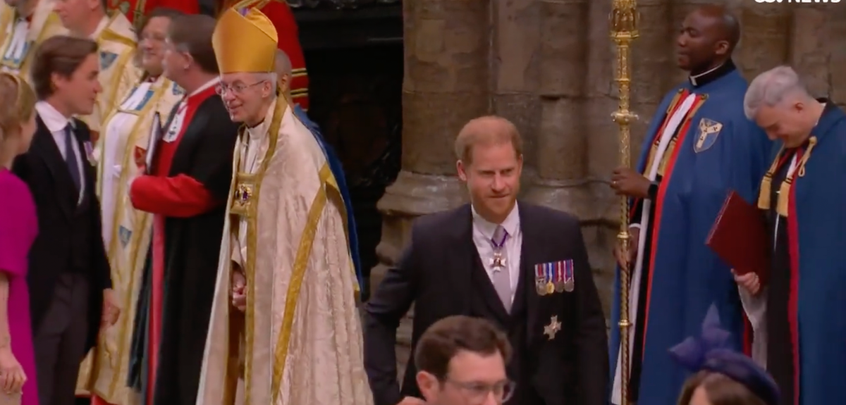 Prince Harry Is Seated 3 Rows Behind Prince William and Kate Middleton at King Charles's Coronation