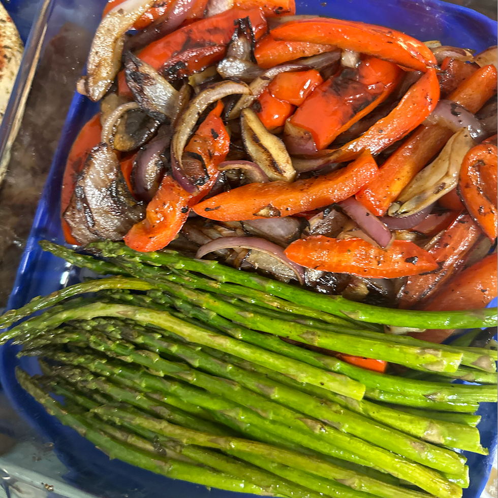 bbq veggies in a serving container bbq veggies in a serving container