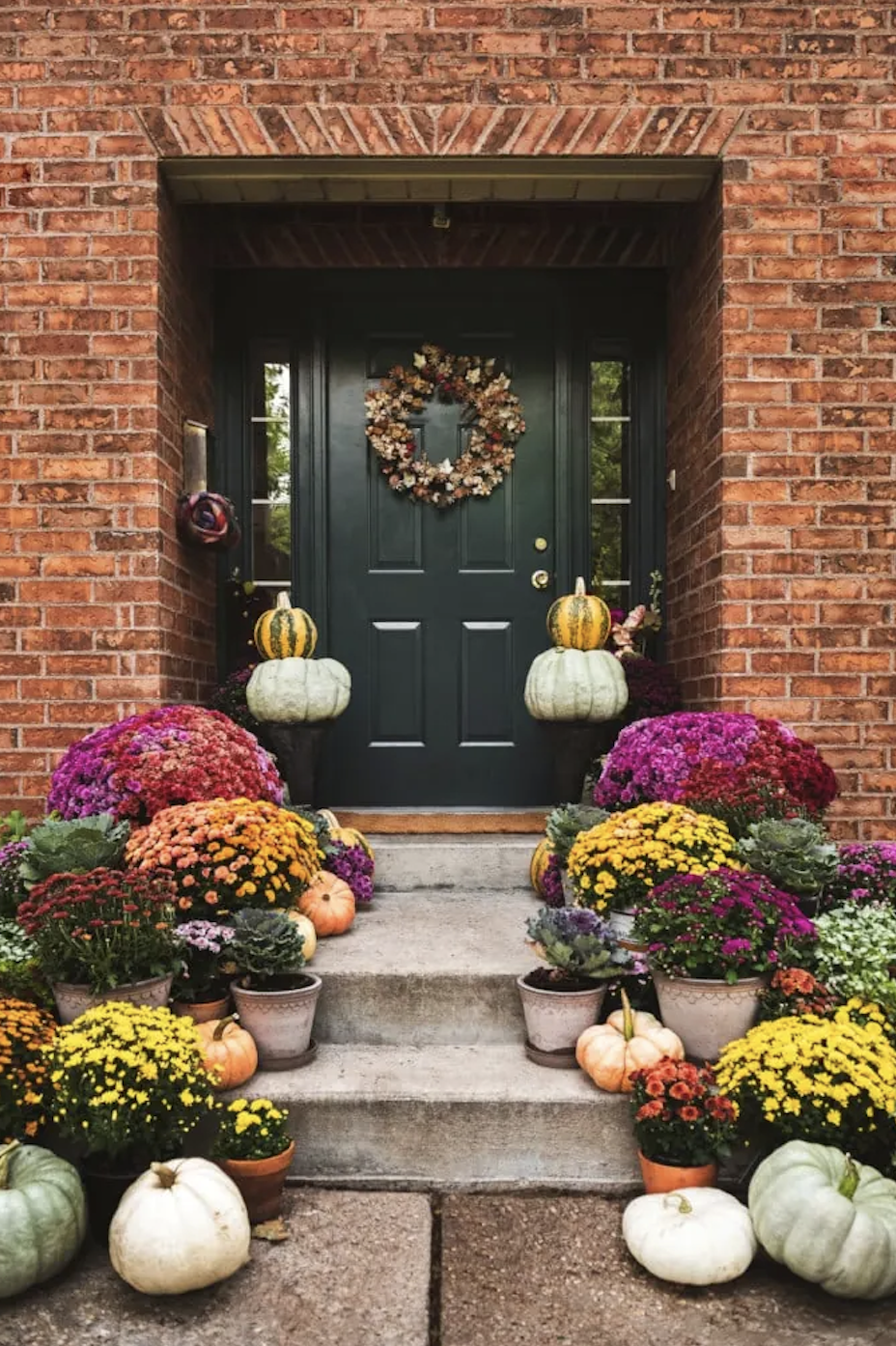 colorful fall porch