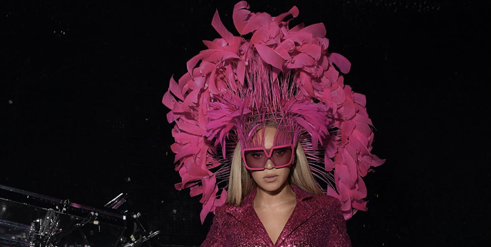 Beyoncé Embodies Barbiecore in a Hot-Pink Sequined Bodysuit