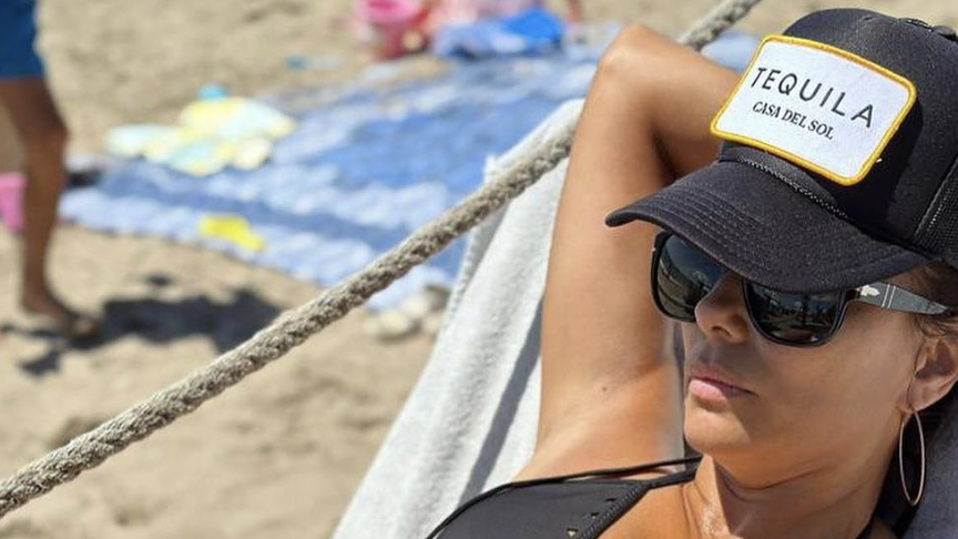Eva Longoria Hits the Beach in a Cut-Out String Bikini—Shop the Look!