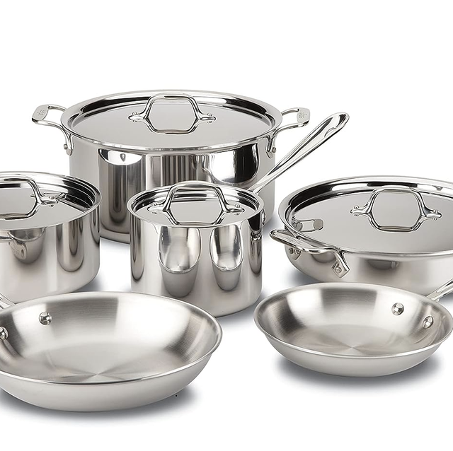  All-Clad D3 3-Ply Stainless Steel Cookware Set 10