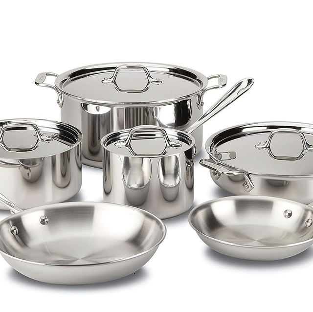 All-clad D3 Stainless 3-ply Bonded Cookware Set, 5 piece Set