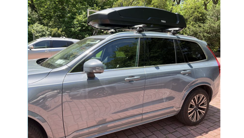 a rooftop carrier from thule undergoing testing