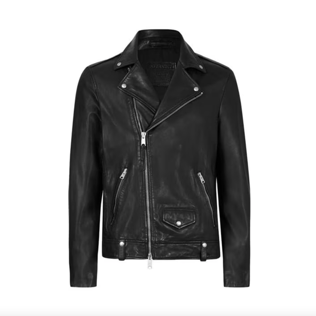 Hollywood Jackets Men's Motorcycle Chains Leather Jacket