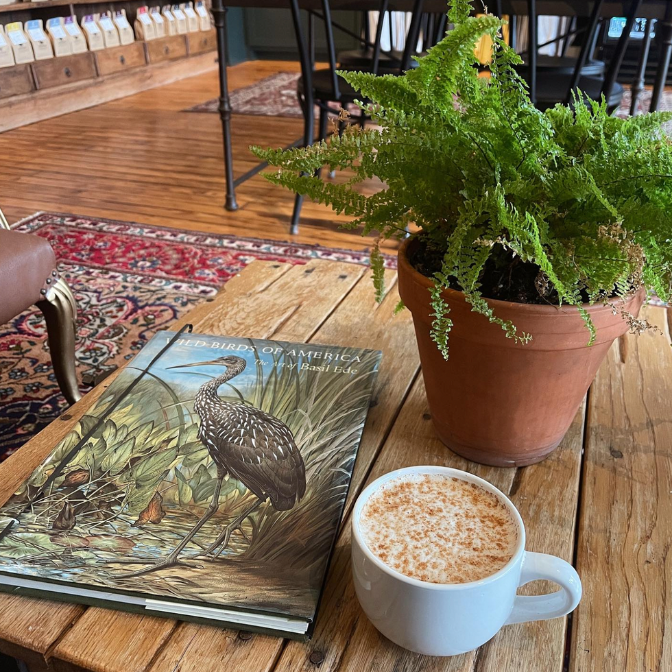 chai latte on coffee table