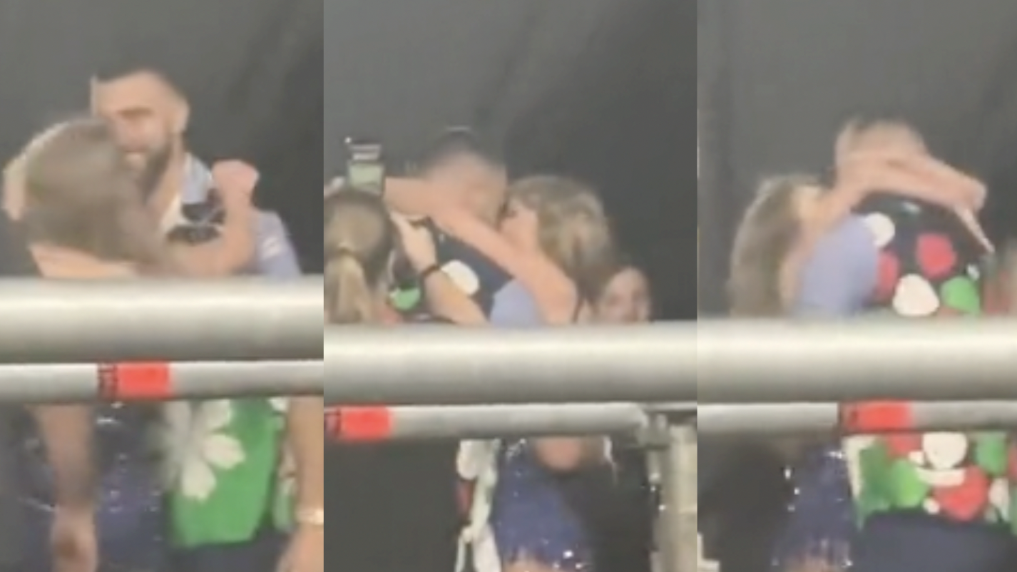 Watch Taylor Swift Rush Off Stage to Kiss Travis Kelce