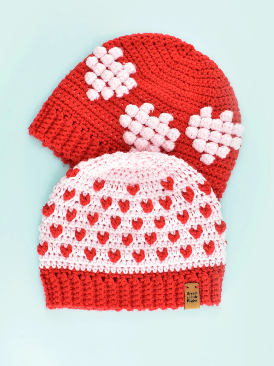 heart crochet hats