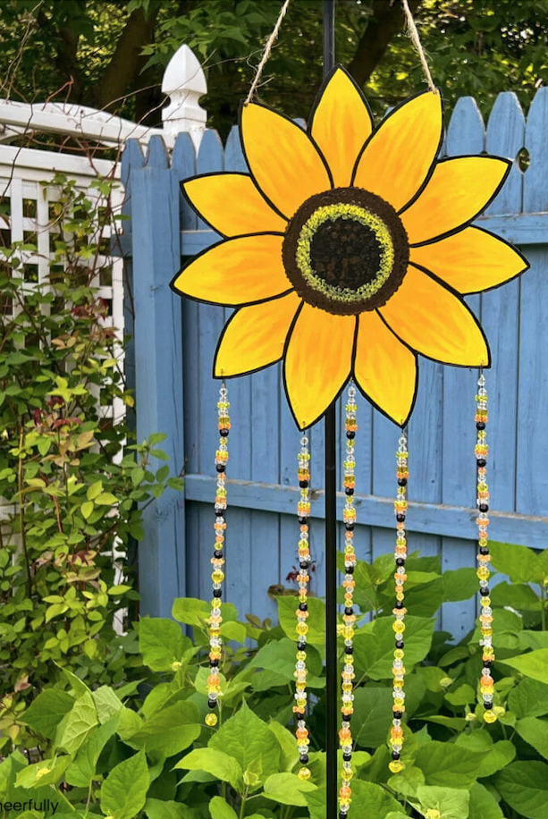 yellow sunflower garden ornament