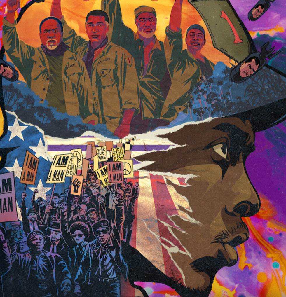 a poster of a group of men