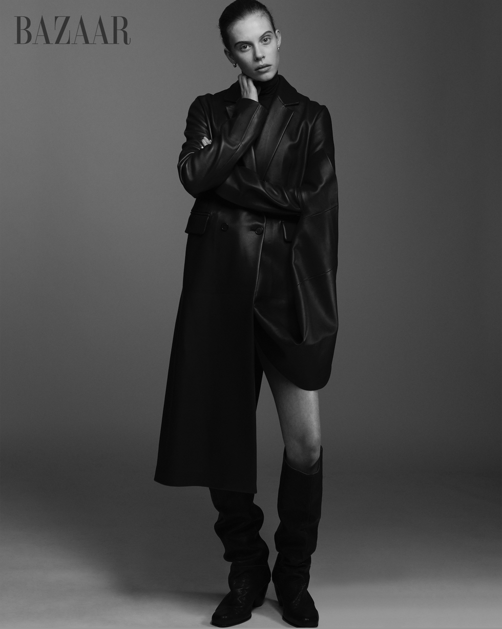 a person in a black dress