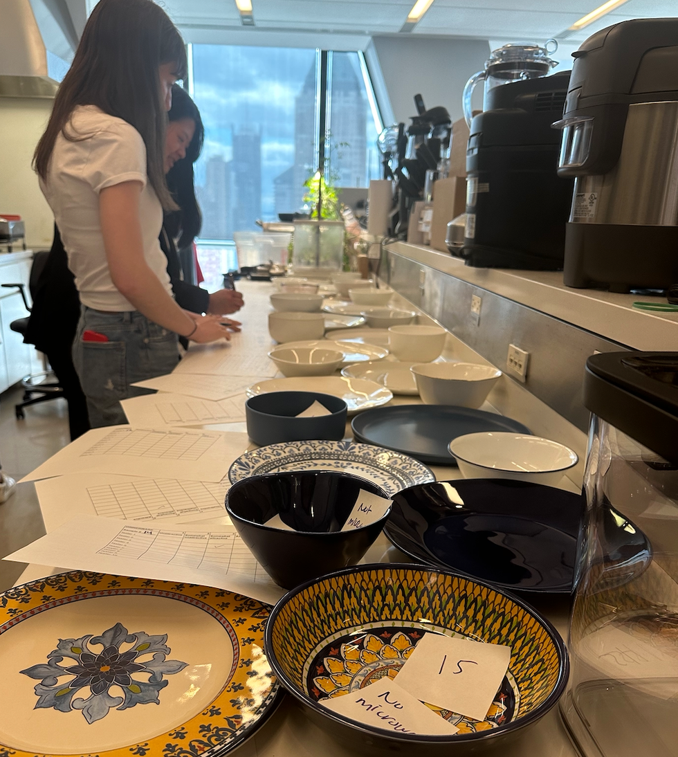 testers evaluating dishes