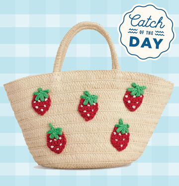 a bag with strawberries on it