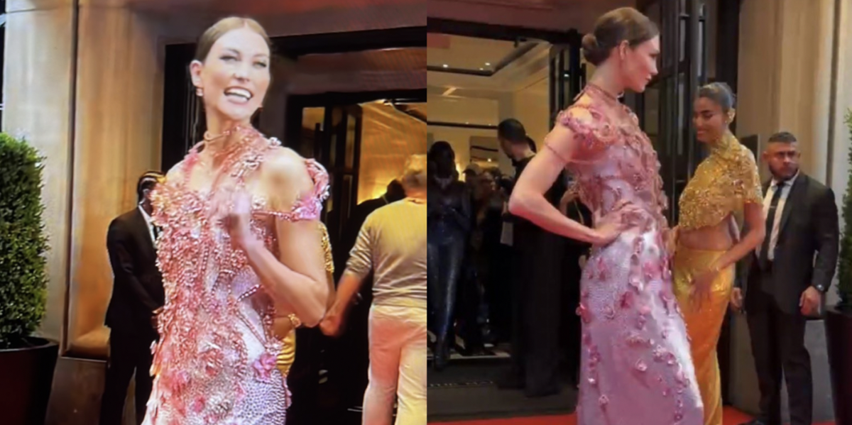 Karlie Kloss Is Looking the 2024 Met Gala Right in the Eye in a Bejeweled Pink Gown