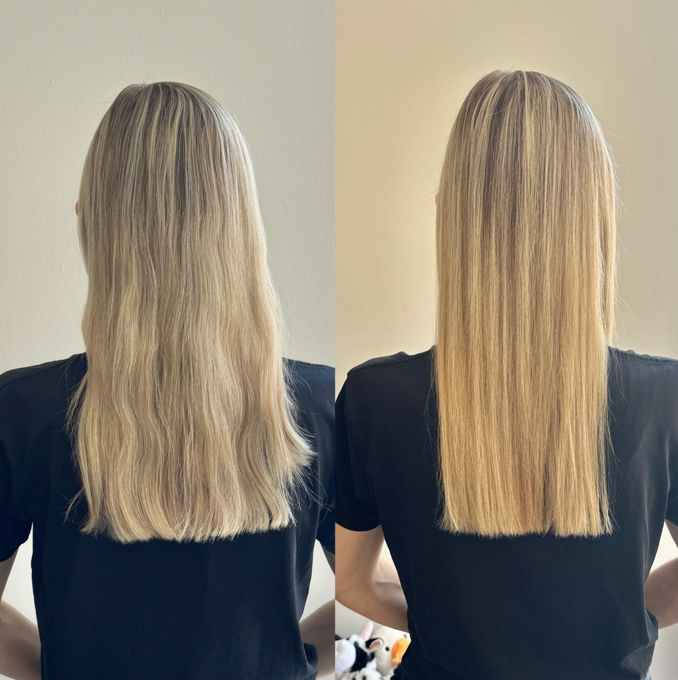 straight hair before and after