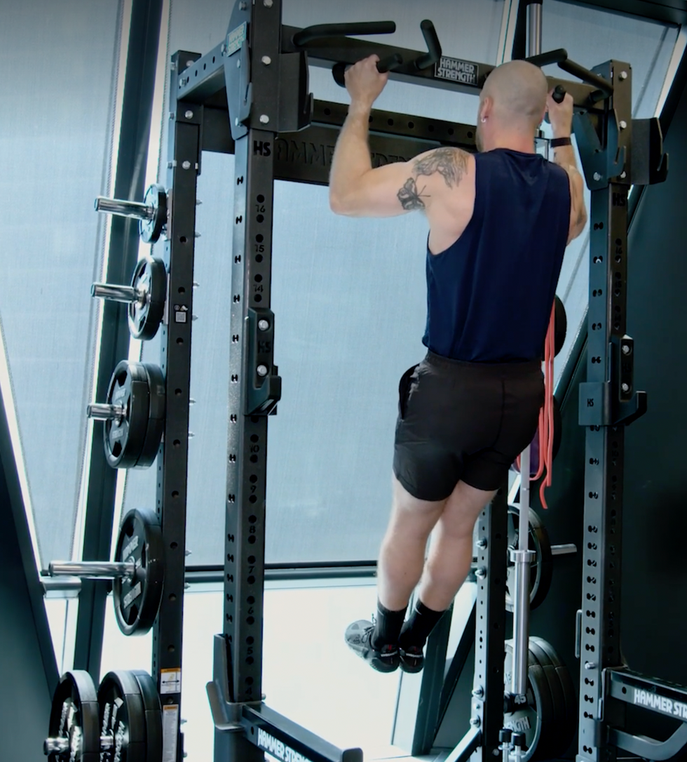 a person lifting weights