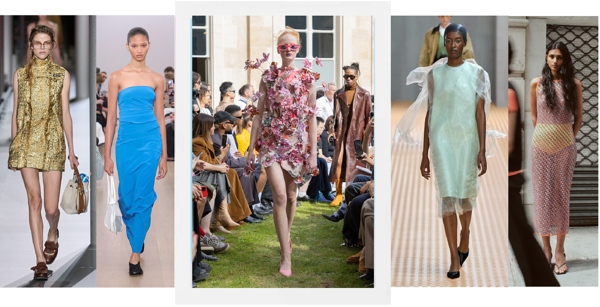 a group of women walking down a runway