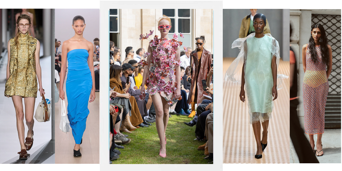 a group of women walking down a runway a group of women walking down a runway
