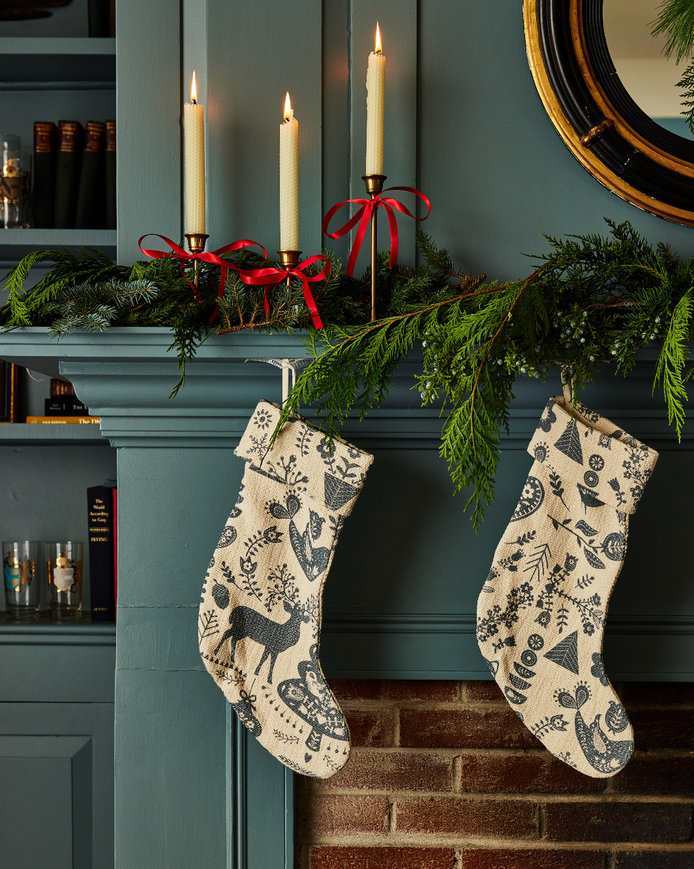 two decorative christmas stockings