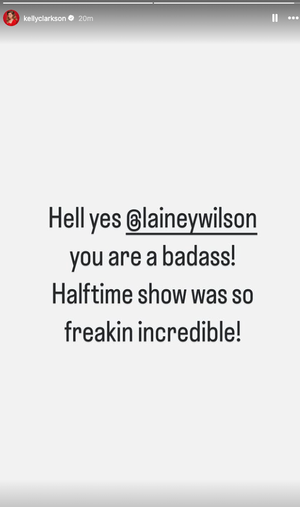 text expressing admiration for lainey wilsons performance