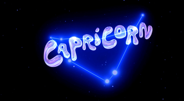 capricorn zodiac sign with a cosmic theme